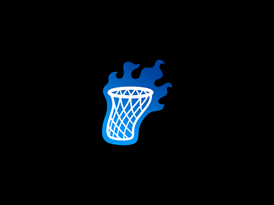 Hoop in Flames basketball basketball hoop blue branding burner design esports fire flames flaming graphic design hoop icon illustration lights out logo shooter sports vector