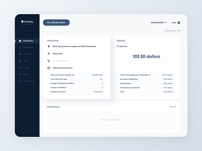 Dashboard | CRM system | PrimPay b2c crm dashboard design figma ui uiux ux web webdesign website