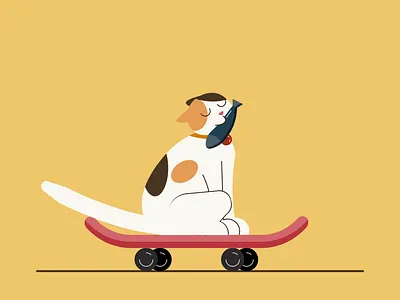 Cat Skate Motion 2d animation animation cat graphic design illustration motion motion design motion graphics motion ui ui
