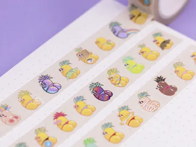 Anan-ass washi tape ananas ananass cute design illustration kawaii nft pineapple washi washi tape