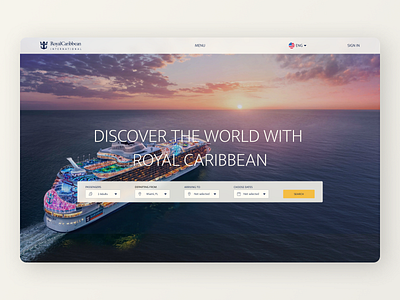 Royal Caribbean - Cruise Website Interaction app app design applications booking cruise interface ocean product sea ship ticket ticket booking travel web website website cruise ship