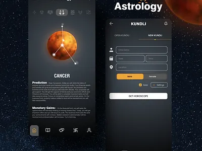 Astrology/Kundli App app astro astrology desig design graphic design horoscope illustration ui zodiacapp