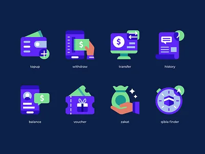 Sharia Finance Icons icon icons illustration
