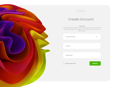 Portfolio agency login page 3d design graphic design ui