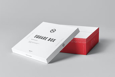 Square Box Mockup 3d box branding design flat box graphic design illustration logo mockup package packaging packaging design square ux