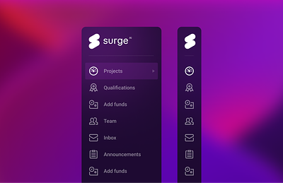Surge AI | Sidebar Navigation component library design language design sister design system lift agency sidebar sidebar navigation