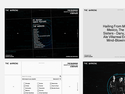 The Warning / Setlist Generator adobexd branding clean concept creative dailyui design flat graphic design landing page minimalism music responsive typography ui ux web webdesign website webui