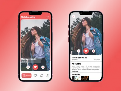 Matchmaking App app design ui ux