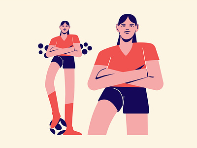 Football star character design character illustration design editorial famous football female female character flat illustration pose soccer player sports ui vector woman