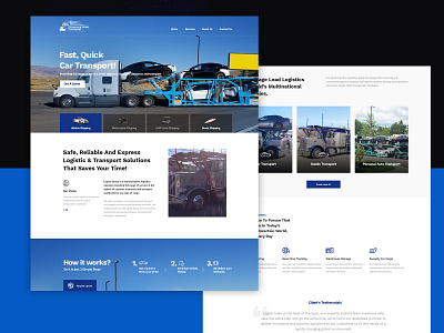 Transport Homepage design app design illustration logo minimal typography ux