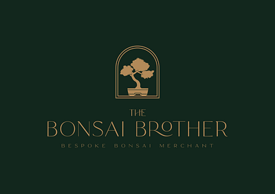 The Bonsai Brother - Logo Design bonsai bonsai branding bonsai logo bonsai tree brand identity branding design gold graphic design green illustration logo logo design logos vector