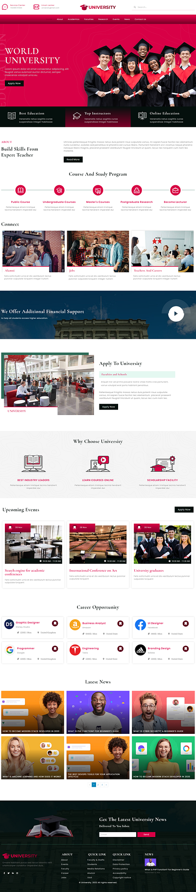Education/University Wordpress Website design educational website elementor elementor pro modern website portfolio website responsive design university university website website website design wordpress wordpress developer wordpress theme