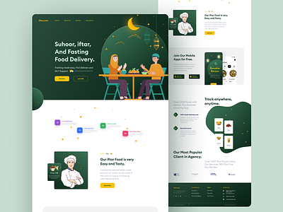 iftar Food Delivery Landing Page figma food food delivery iftar responsive restaurant trendy design ui uidesign ux uxdesign visual design website wordpress