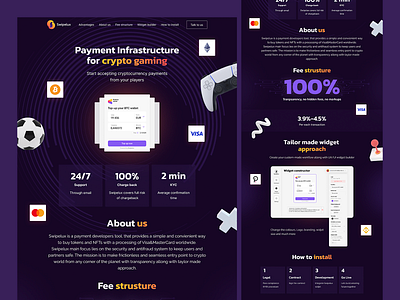 Swipelux landing page (Fintech) bitcoin crypto fintech moscow russia