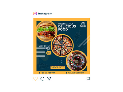 Attractive Instagram Post Design branding business design food foodlogo foodpost graphic design illustration instagram instapost logo socialmedia vector