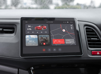 Daily UI 034 - Car Interface 034 car car interface daily ui 034 dailyui dashboard design gps graphic design interface voiture meteo music musique tableau de bord ui voiture weather