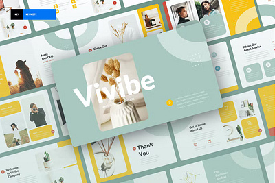 Vivibbe Creative Presentation Template app branding creative design editorial illustration keynote multipurpose powerpoint presentation template