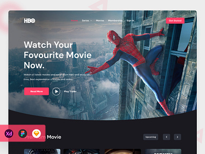 HBO MAX landing page redesign | UI design chinemaui hbolandingpage hbomaxui landingpage movie movieapp movieui redesign redesignchallange tvapp uidesign uiux watchhbo