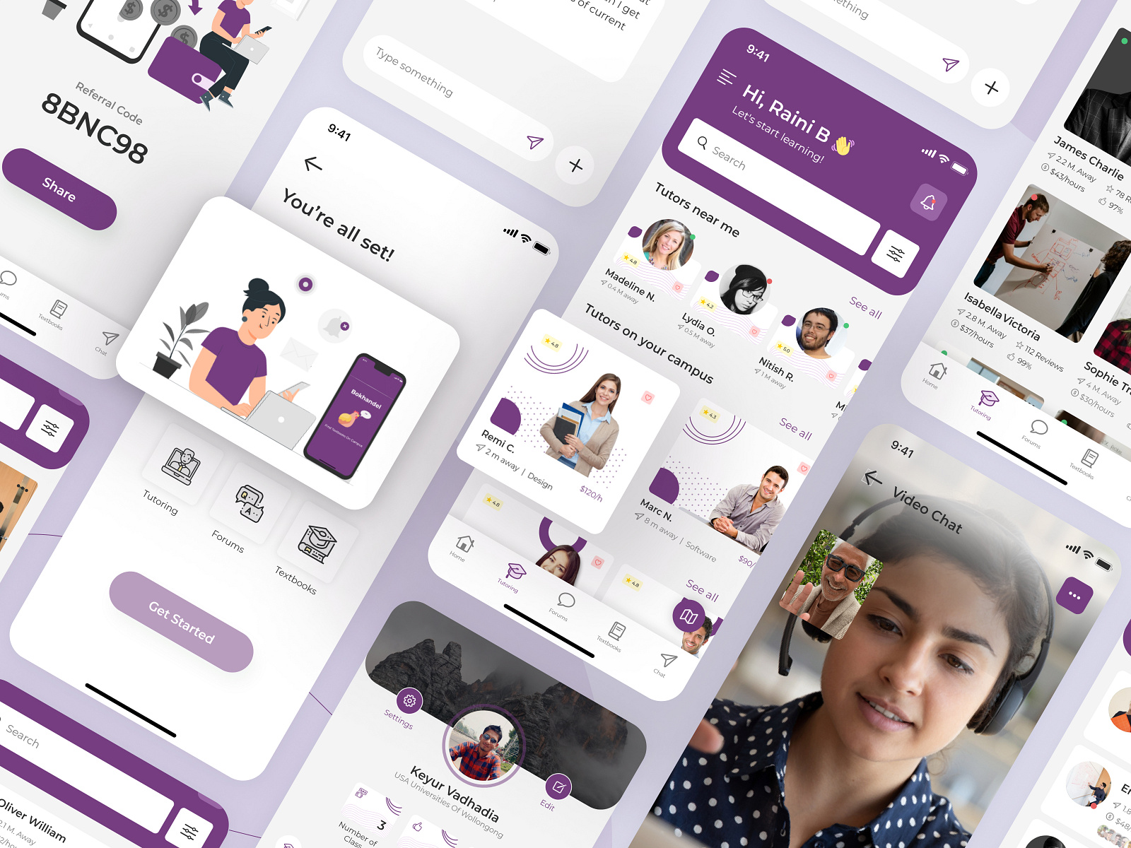 e-learning tutor students mobile app UI UX design by Keyur Vadhadia for ...