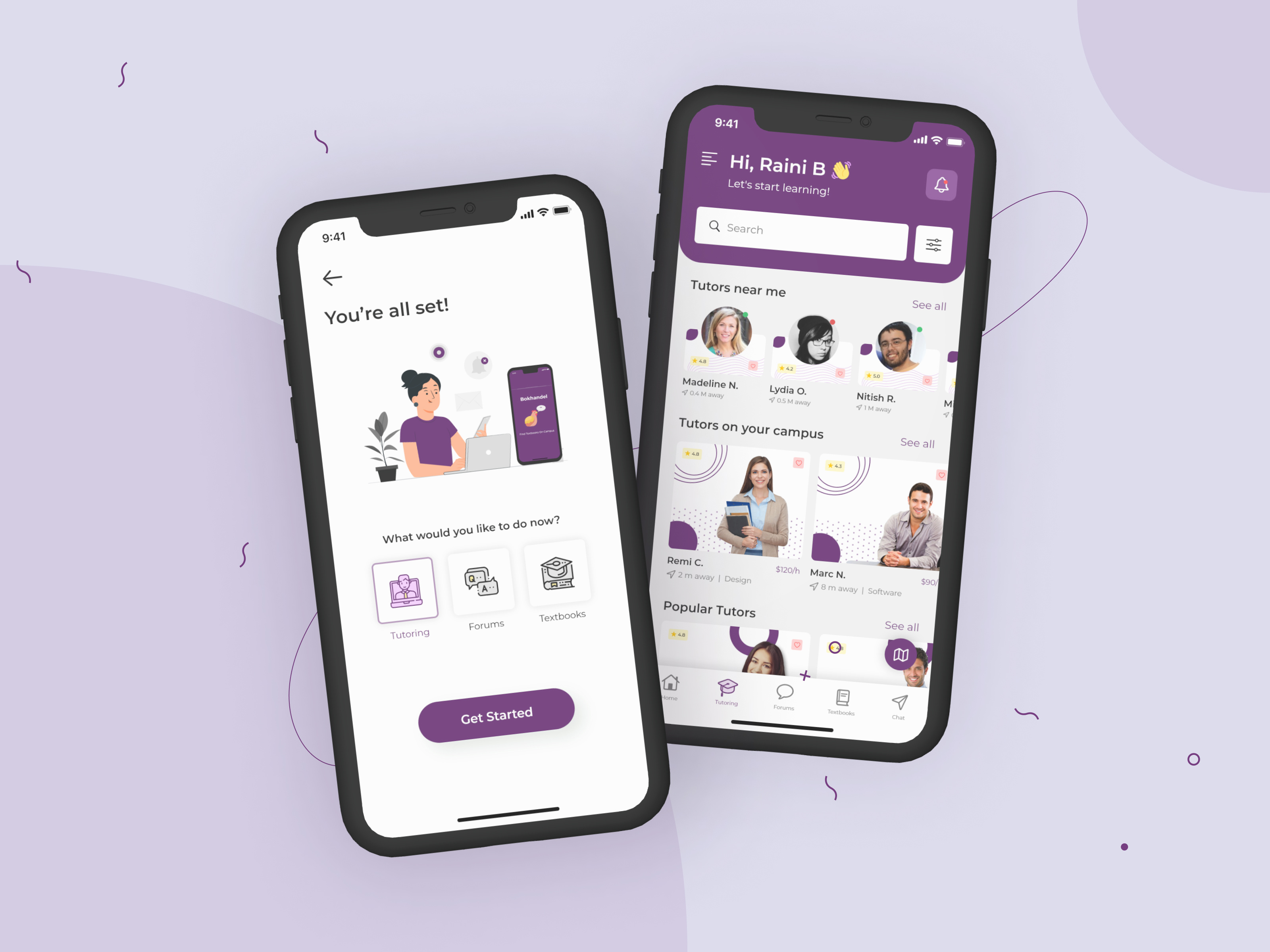 e-learning tutor students mobile app UI UX design by Keyur Vadhadia for ...
