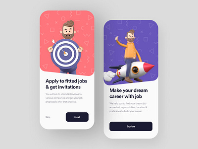 Job Finder App Design app app design app designer appointment career cv finder hiring job job application job board job listing job portal job search job seeker mobile ui placement recruitment resume vacancy