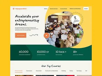 Landing Page - Online eLearning Course Provider colourful courses elearning landing page landing page design landing page ux online learning school web design website design