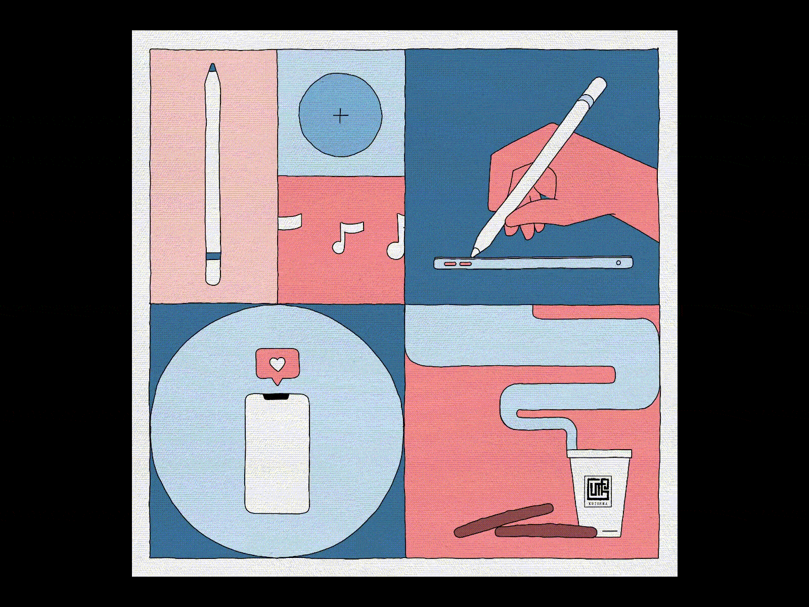 Life of an Illustrator 2d animation art artist chai design dribbbler frame by frame illustration illustrator life marketing music procreate product rough animator timeless work workflow