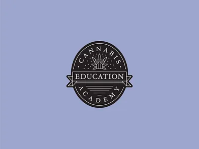 Cannabis Education Academy academy black cannabis education leaf logo logotype minimal sign study university white