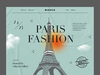 Fashion Website - Marco bestdesign colorful creative design fashion fashion website hader landing page lookbook paris popular retro trending uidesign uiux ux uxdesign web design website