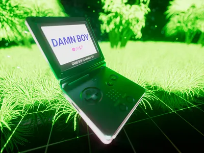 ⚫👾⚪ 3d acid animation blender c4d cinema4d design gameboy grass houdini logo motion motion design motion graphics neon octane redshift render typography