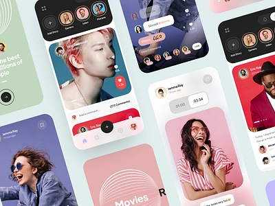 Social Media App app chat content creators creators hub design digital content group chat instagram messenger mobile mobile app short videos social social application social media streaming app tiktok ui ux video call visual design