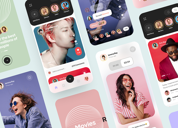 Social Media App by Bogdan Falin for QClay on Dribbble