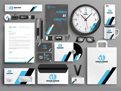 Full stationery package with Logo Design animation banner design brand identity branding business card design corporate design creative design design fiverr graphic design illustration infography letter head design logo print product design stationery stationery design ui vector