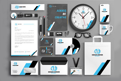 Full stationery package with Logo Design animation banner design brand identity branding business card design corporate design creative design design fiverr graphic design illustration infography letter head design logo print product design stationery stationery design ui vector