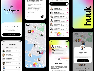 huuk app appdesign application branding design logo socialmedia socialmediaapp ui ui design uiux design webdesign