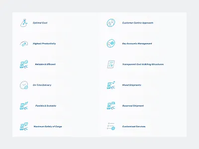 V-Trans Website Iconography accounts billing cargo cost customers delivery efficient flaxible icon icons lineicons productivity reliable reserved safety scalable services shipment time ui