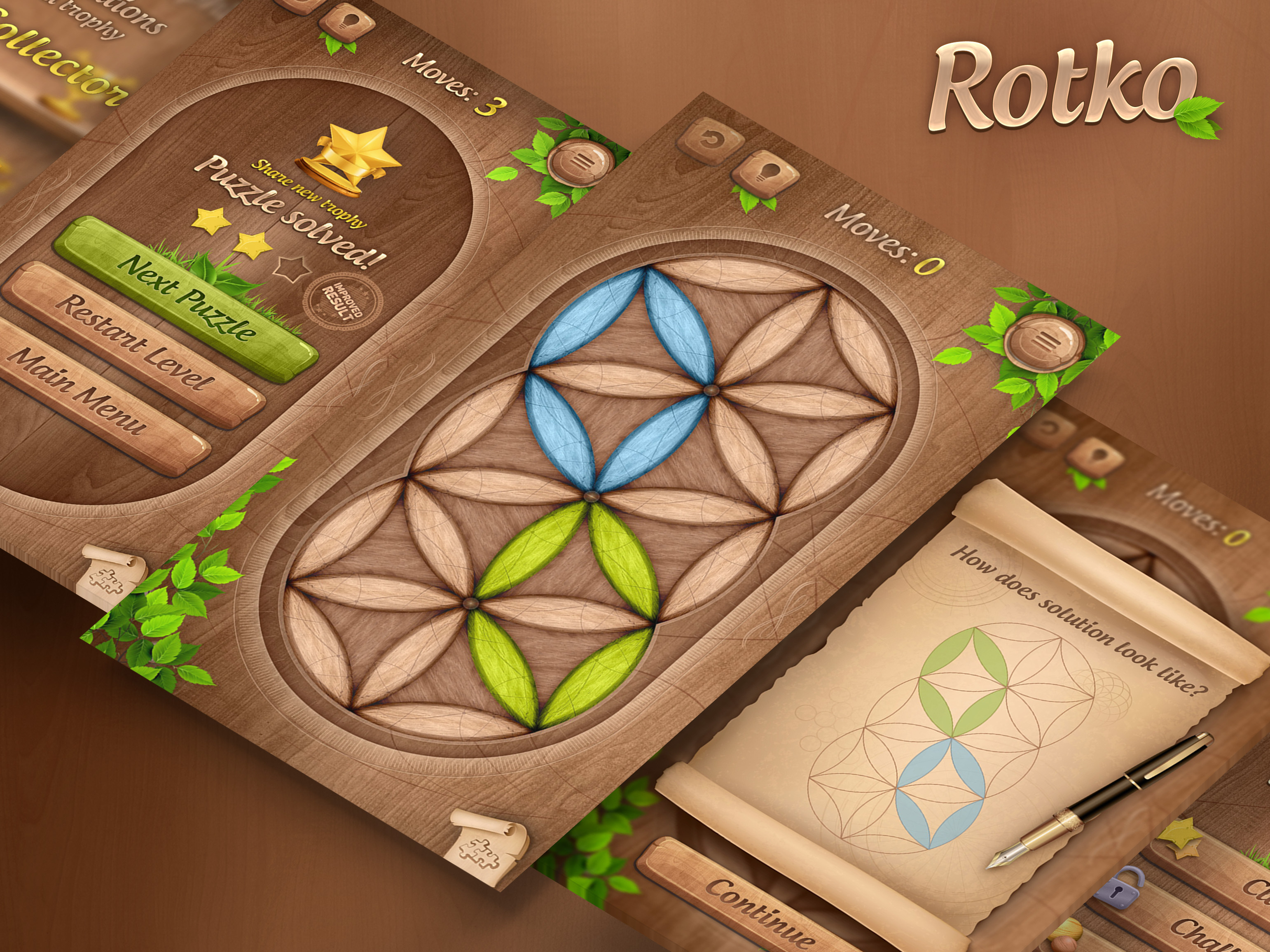 Rotko - Puzzle Game animation art artwork design digital art drawing game design interface ios level design levels mihael.net mobile puzzle responsive rwd tablet game ui uiux website design