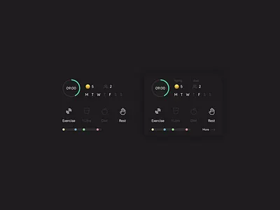 Daily habits card app black black and white branding dark dark mode design diet exercise habits health icon icons illustration interface minimal routine schedule ui ux