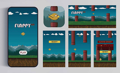 FLAPPYHD appdesign design game illustration mobile ui ux