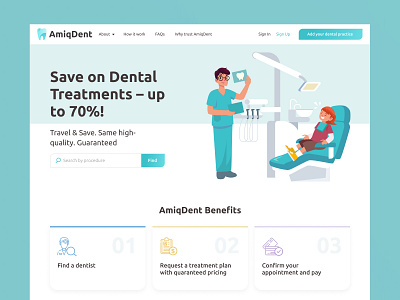 AmiqDent dentist design marketplace ui ui design ux ux design