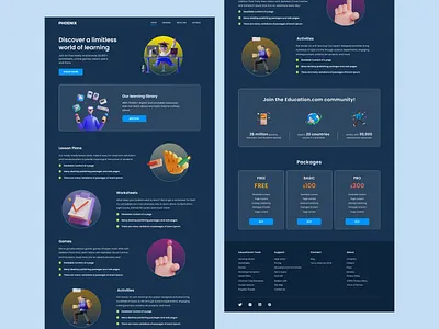 Educational websites design figma landing page ui web design