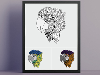 Mandala Parrot art digital painting drawing handmade illustration