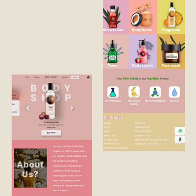 Body Shop website landing page branding design figma graphic design illustration logo ui uiux ux vector