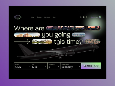 FLYER — Plane Tickets Website Animation 3d animation design landing motion graphics travel trend trip ui uiux ux web