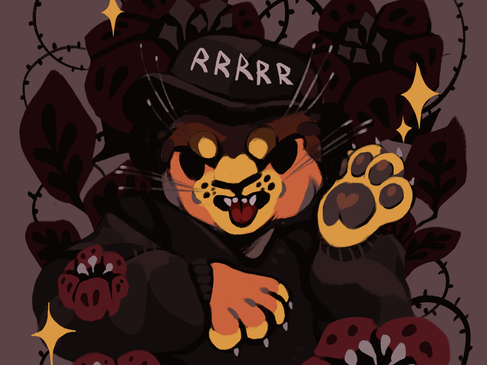 tiger challenge #7 — badass tiger animation art illustration procreate procreate animation tiger tiger illustration tiger rawr
