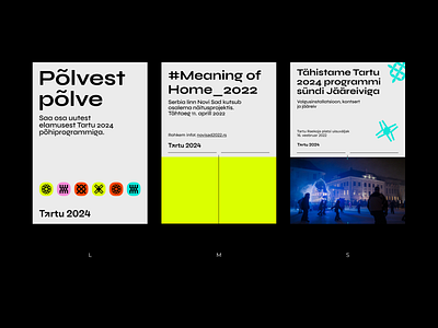Tartu 2024 branded templates, posters branding culture estonia europe event festival graphic design layout pattern poster posters rebrand tartu typography