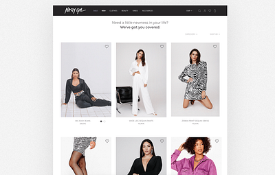 Nasty Gal - products list page concept design ecommerce fashion marketplace product page ui design ux design