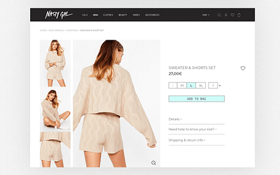 Nasty Gal - Checkout page checkout design checkout page fashion selector ui design ux design web design