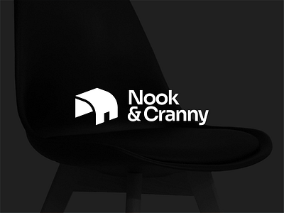 Nook & Cranny black branding chair concept furniture home logo minimal simple