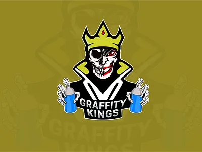 Graffiti kings logo graffiti graffiti design graffiti logo graphic design king king logo logo new style logo skull skull gaming logo spray spray logo sprayer logo